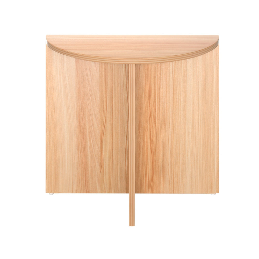 Artiss Coffee Table Semi-circle 48CM Pine Elva 3