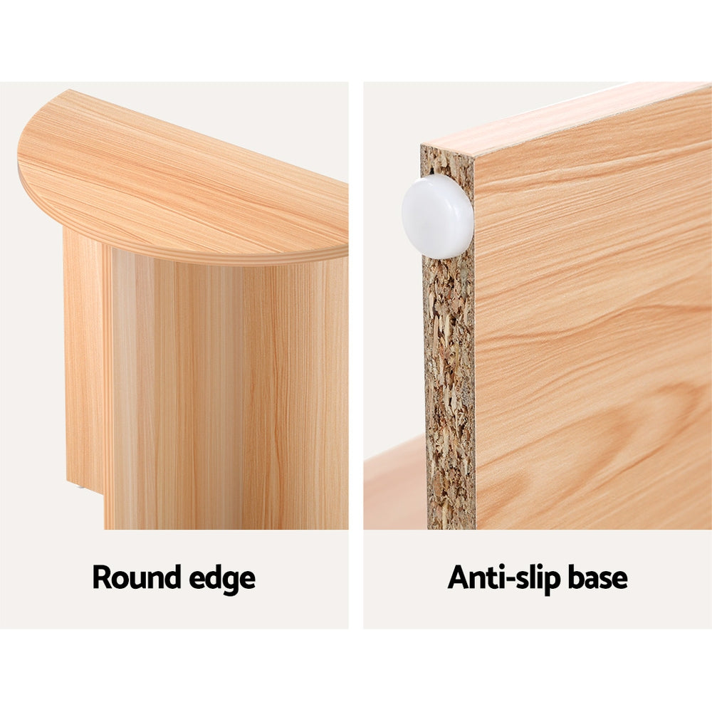 Artiss Coffee Table Semi-circle 48CM Pine Elva 6