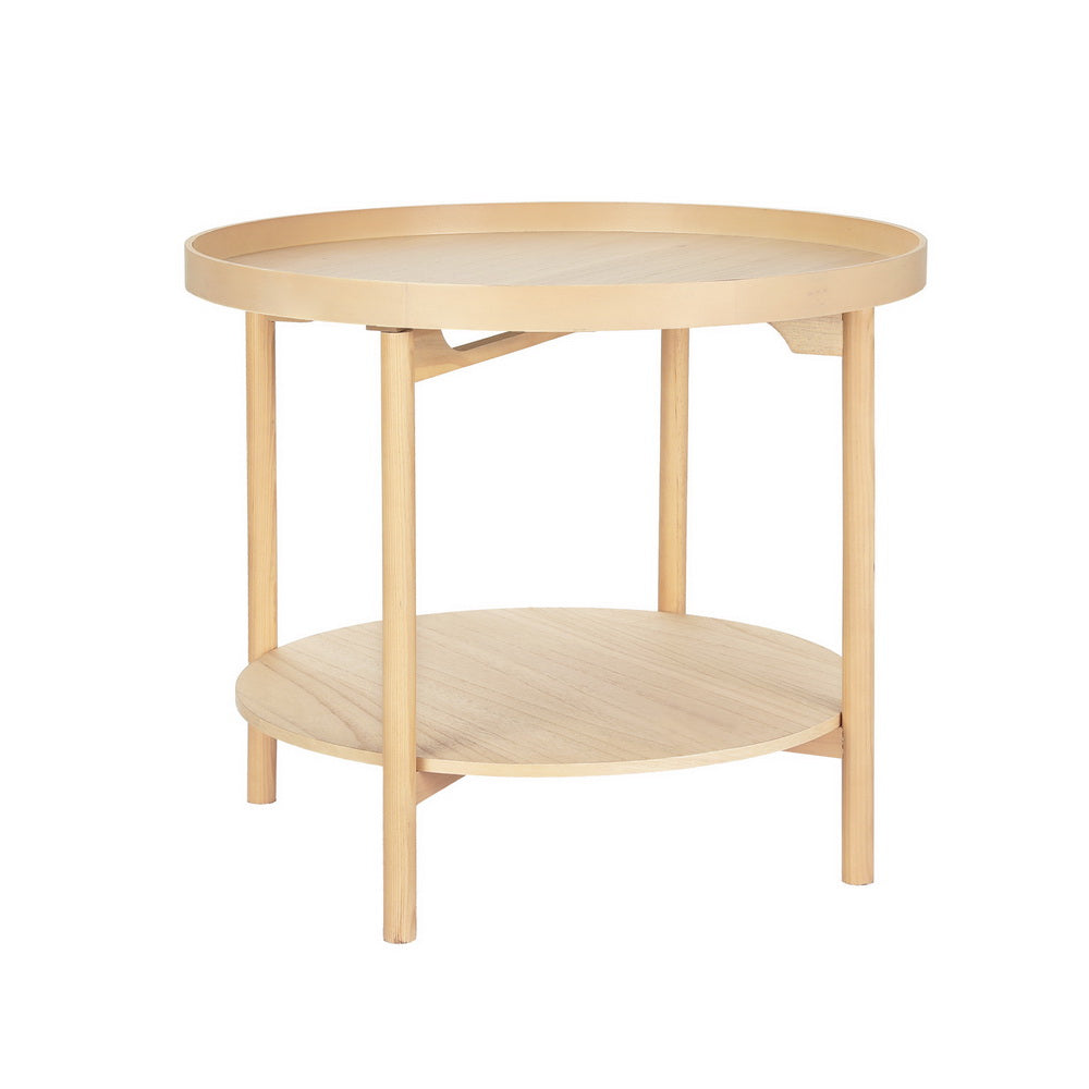 Artiss Coffee Table Side Table Round 70CM 7