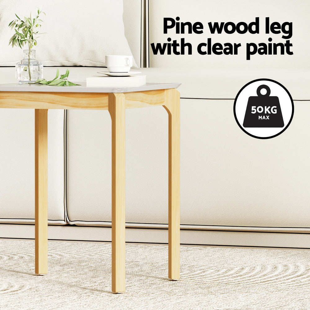 Artiss Coffee Table Marble Effect Square 5