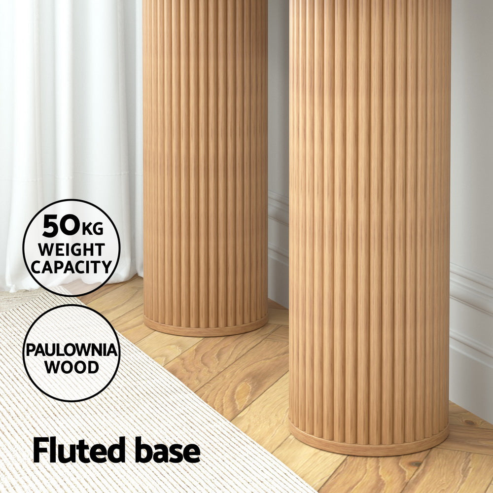 Artiss Console Table Oval 115CM Pine Blake 8