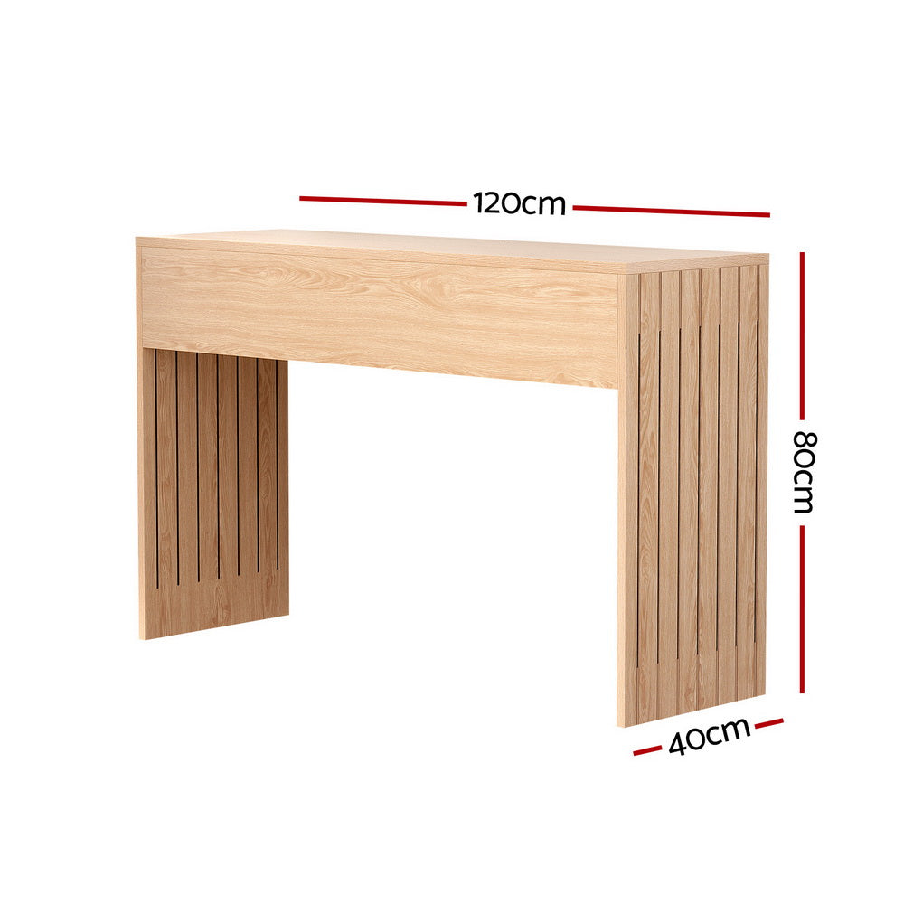Artiss Console Table Hallway Fluted 120CM Pine 4