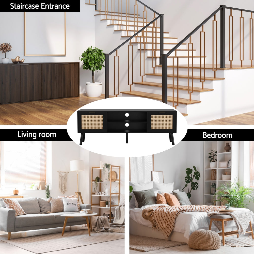 Artiss TV Unit 150cm Storage Cabinet Black 5