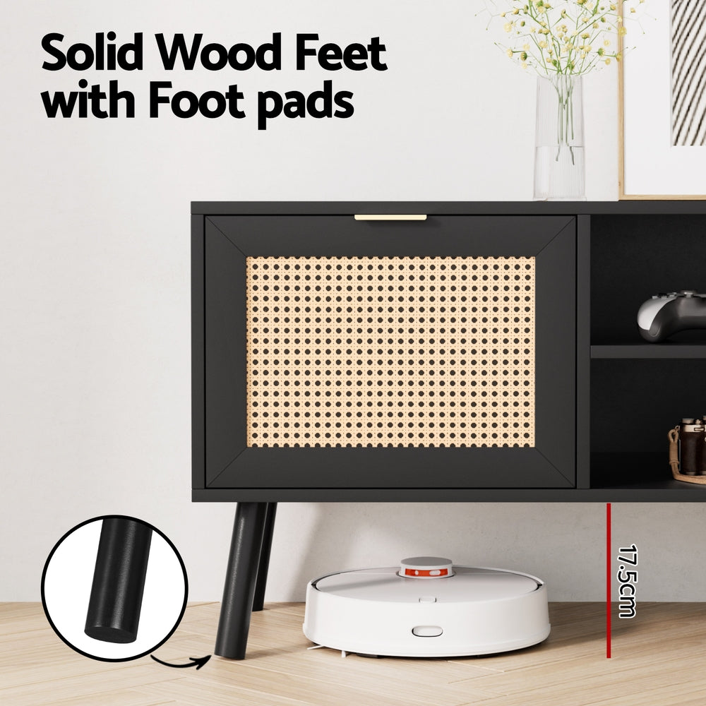 Artiss TV Unit 150cm Storage Cabinet Black 7