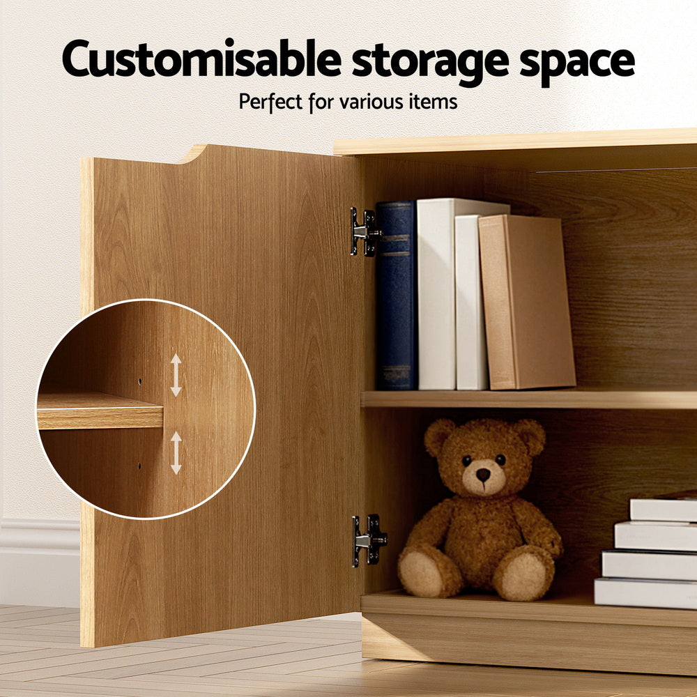 Artiss TV Unit Entertainment Unit Storage Cabinet 180cm Pine 6