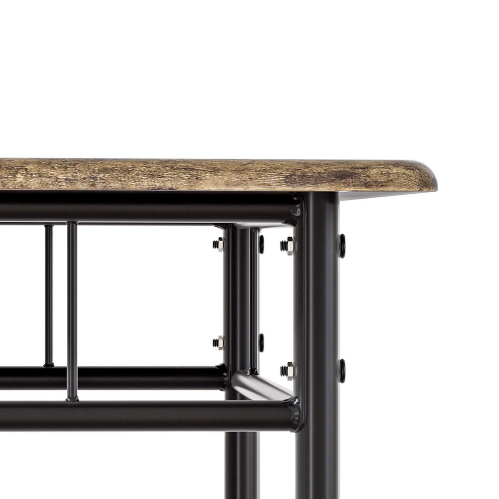 Artiss Dining Table and Chairs Set 5PCS Industrial Wooden Metal Desk Walnut 4