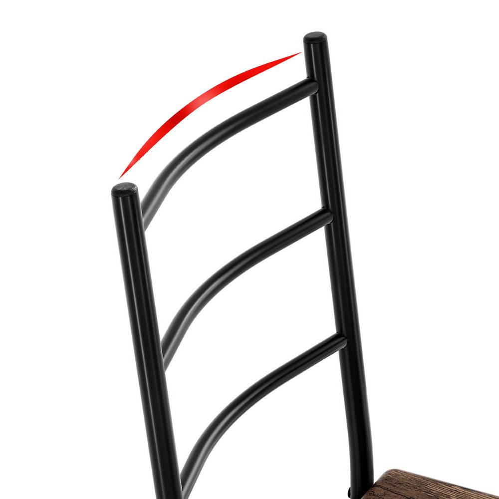 Artiss Dining Table and Chairs Set 5PCS Industrial Wooden Metal Desk Walnut 5