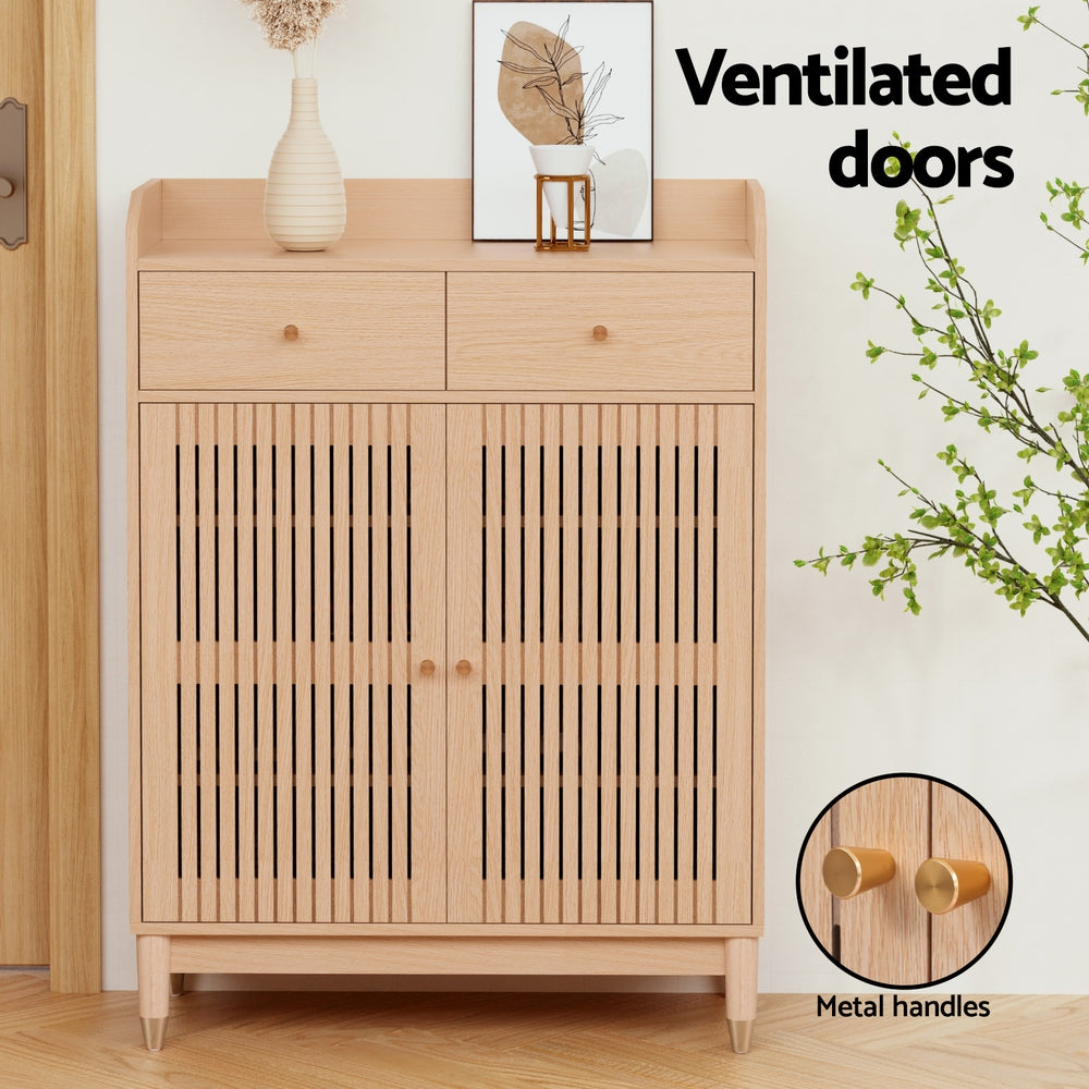 Artiss Shoe Rack Cabinet 4-Tier 16 Pairs Pine 6