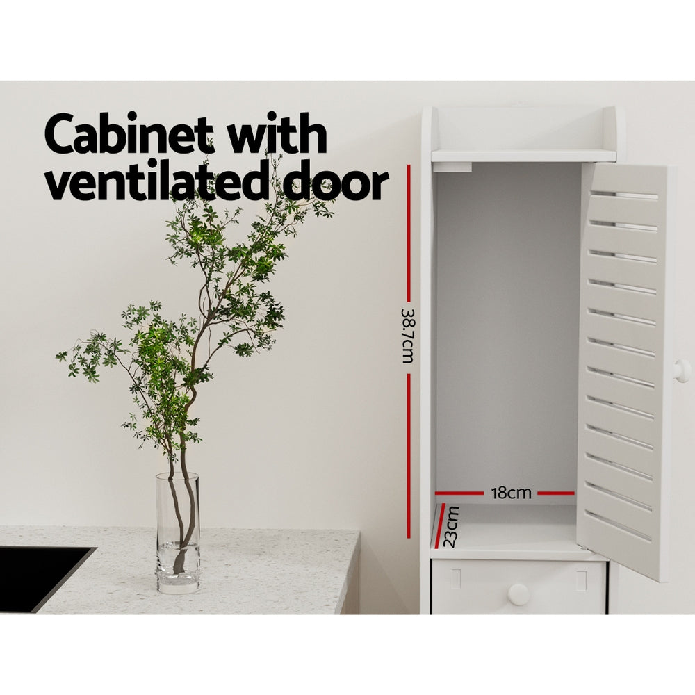 Artiss Bathroom Toilet Storage Cabinet Laundry Tallboy Cupboard Slim Corner 7