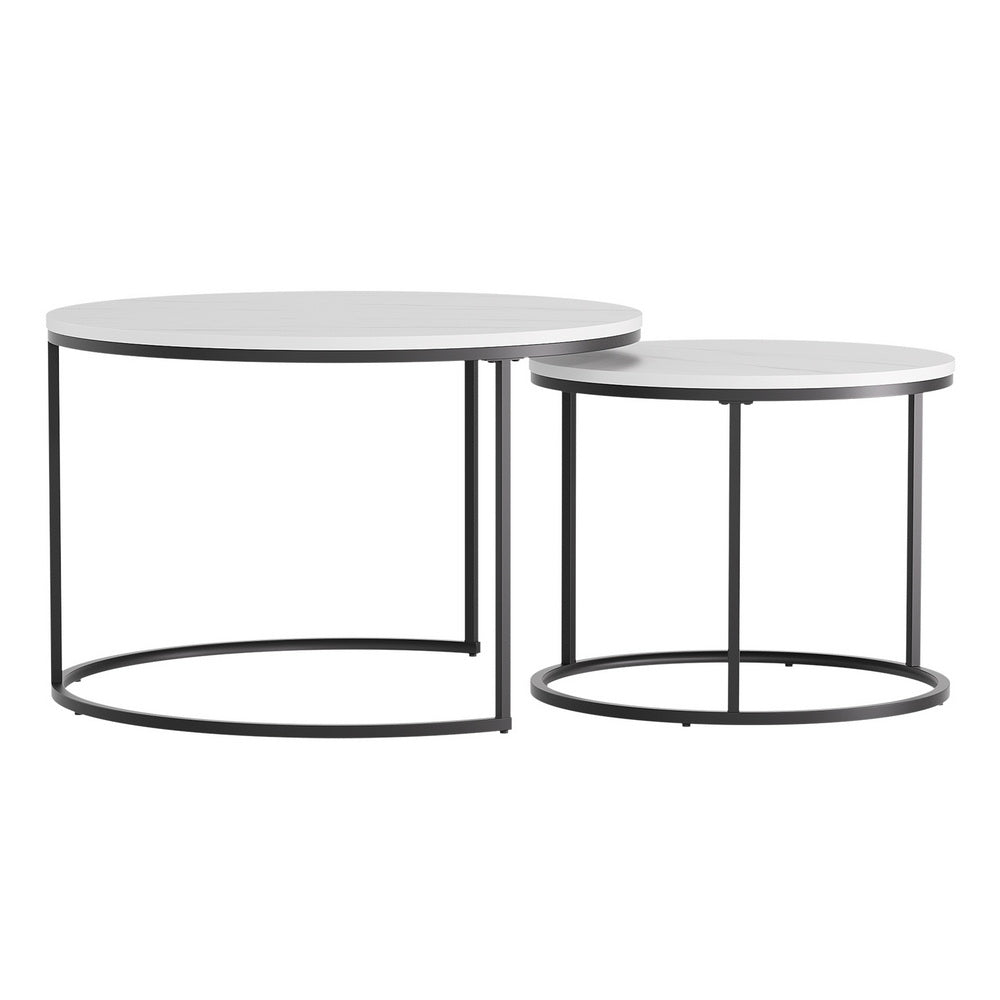 Artiss Nesting Coffee Table Set of 2 Marble Effect 3