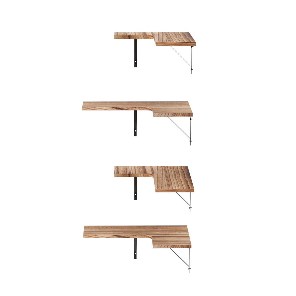 Artiss Floating Wall Shelf Corner Shelves Set of 4 Wood 3