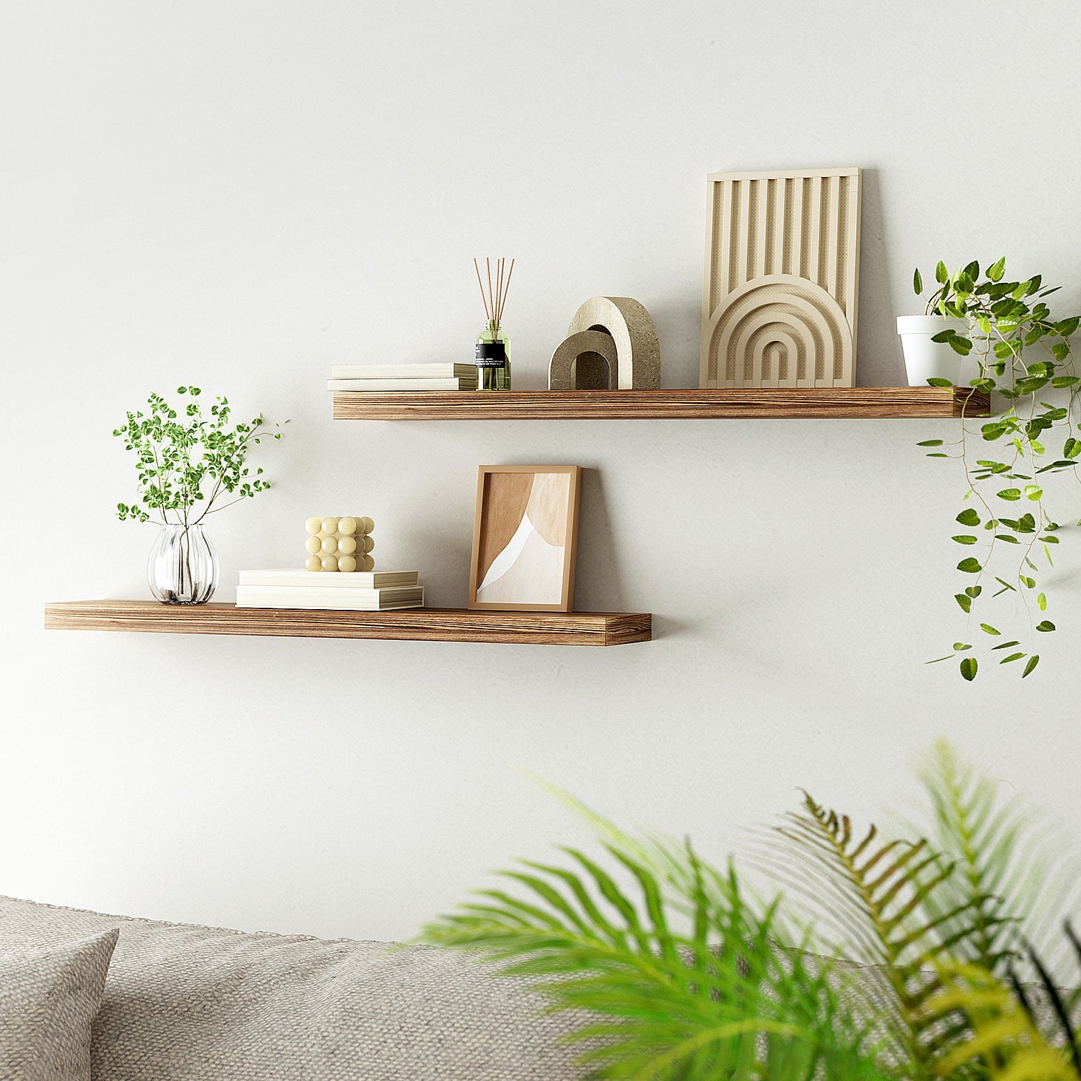 Artiss Floating Wall Shelf Set of 2 Wood 90CM 7