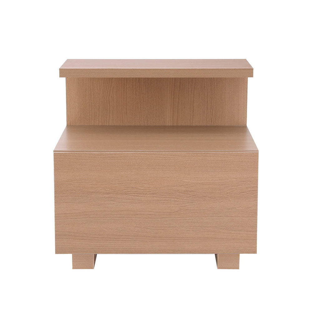Artiss Bedside Table 1 Drawer - Pine 3