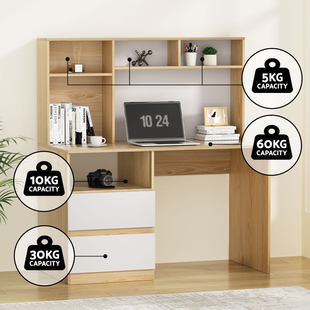 Artiss Computer Desk Office Study Desks Table Bookshelf Drawer 5