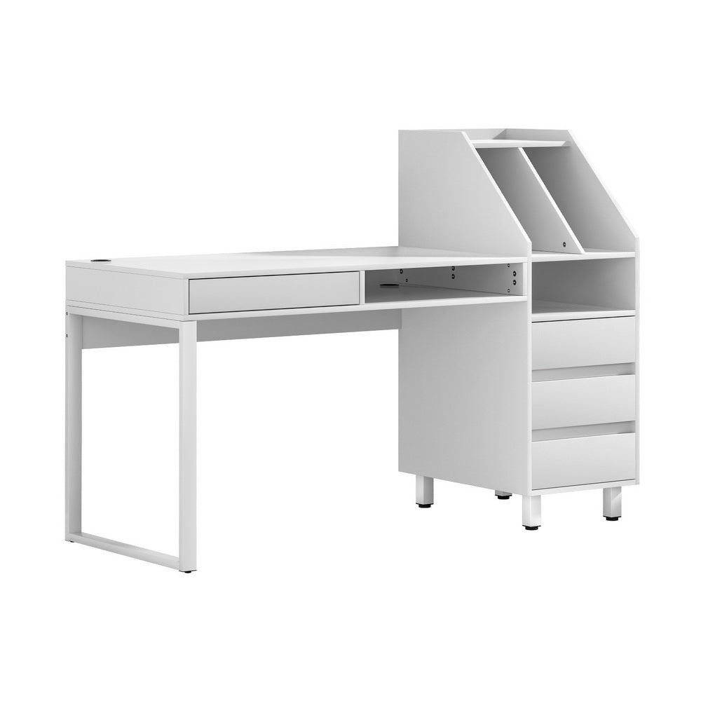 Artiss Computer Desk Office Study Desks Table Drawer Bookshelf 7