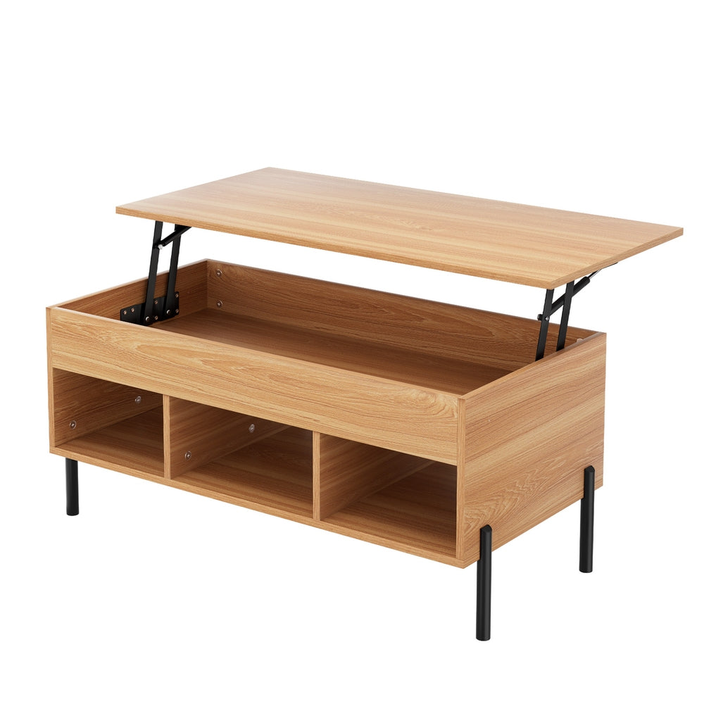 Artiss Coffee Table Lift-top Oak 7