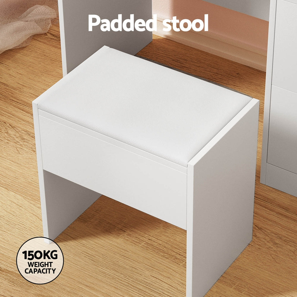 Artiss Dressing Table Set Stool 15 Led Bulbs White Darcy 6