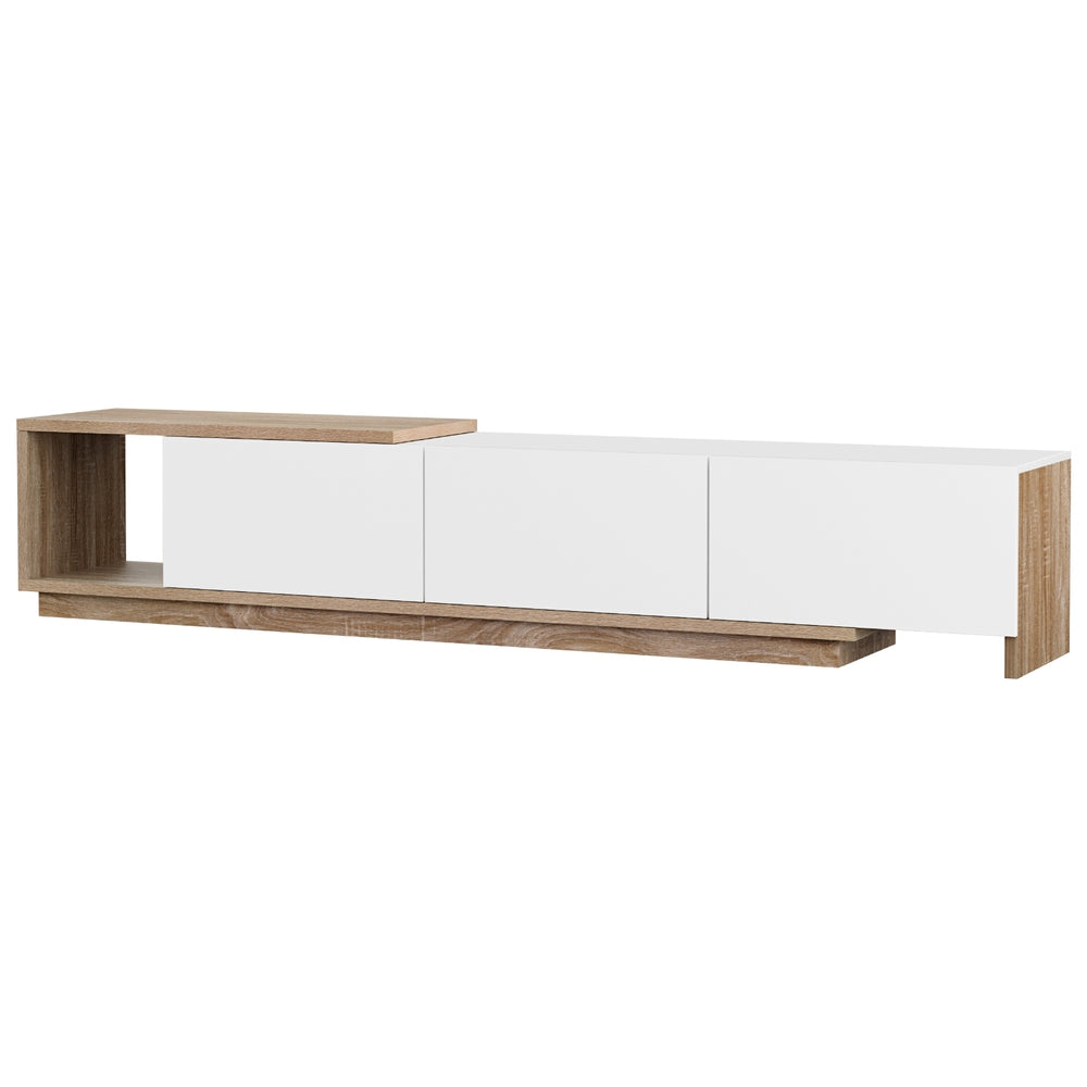 Artiss TV Cabinet Entertainment Unit Stand Extendable White Oak 3