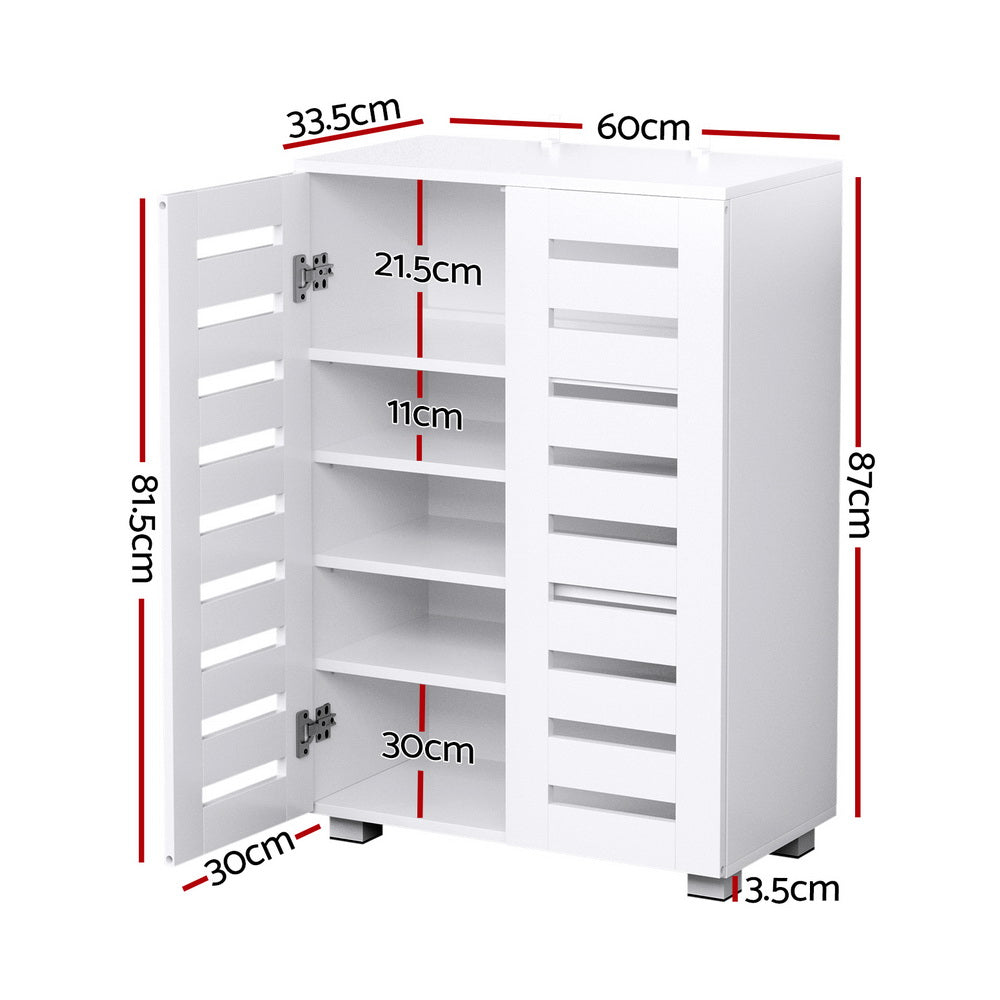 Artiss Shoe Rack Storage Cabinet 20 Pairs 5-tier White Alster 4