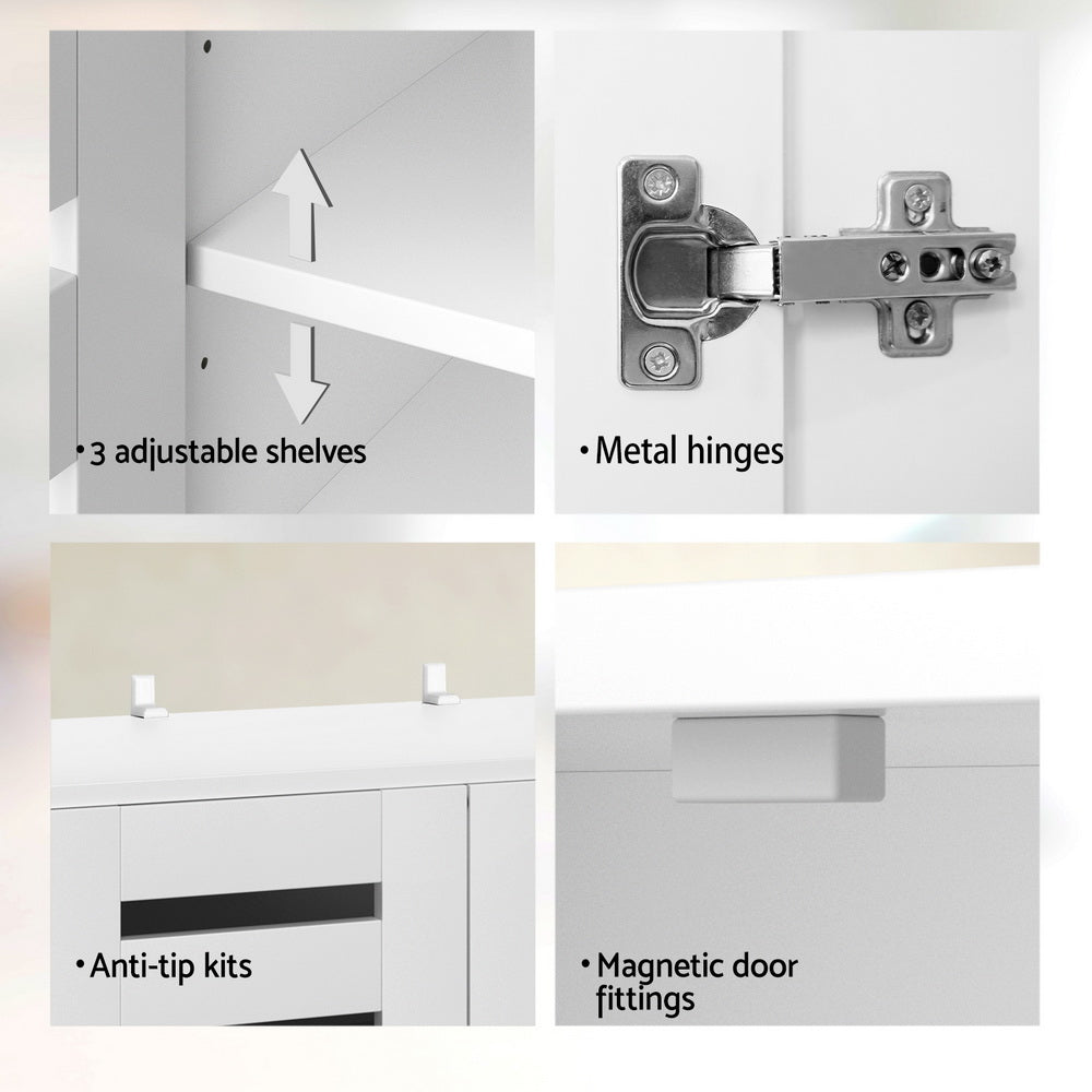 Artiss Shoe Rack Storage Cabinet 20 Pairs 5-tier White Alster 7