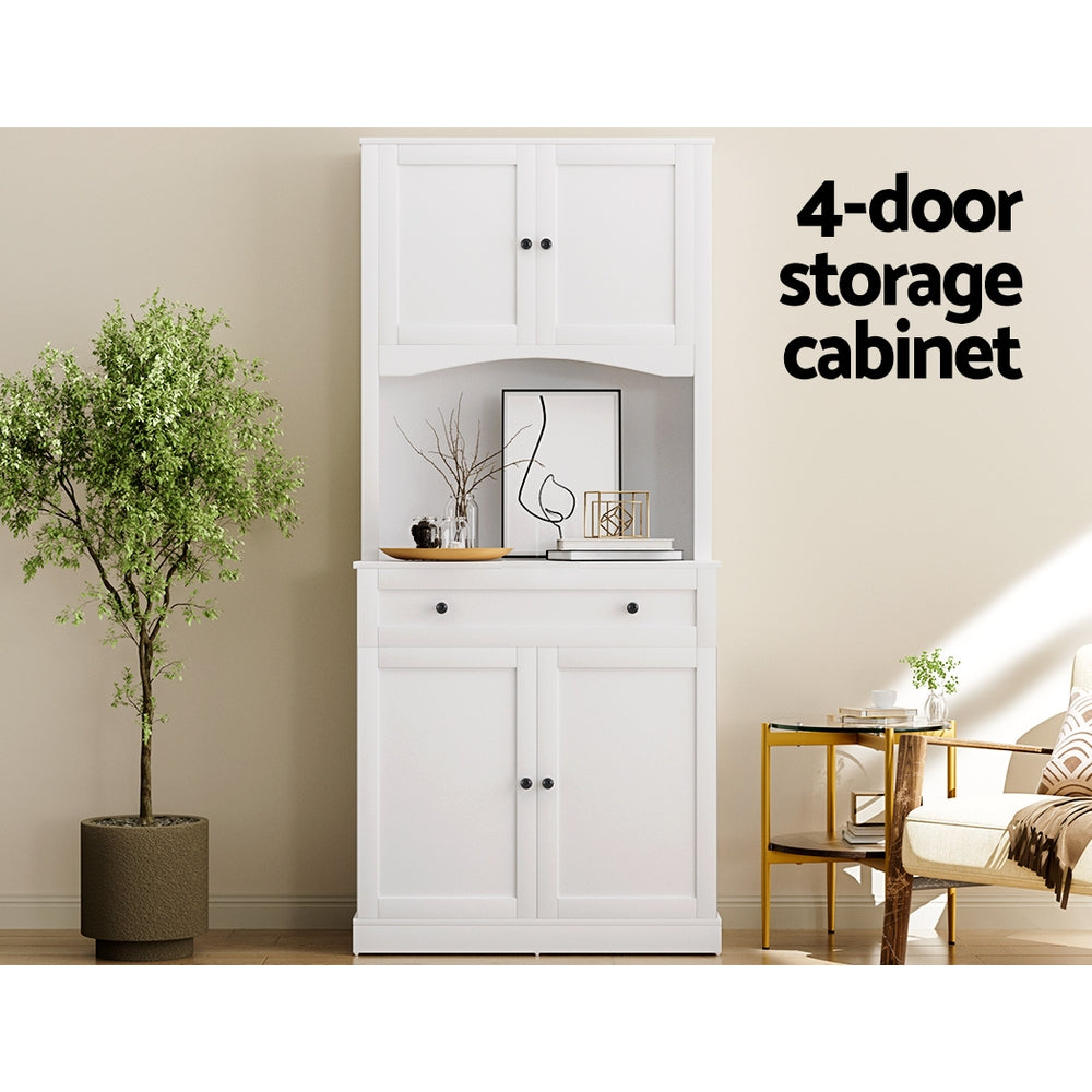 Artiss Buffet Sideboard Cabinet Cupboard Pantry Storage Shelves Hutch White 6