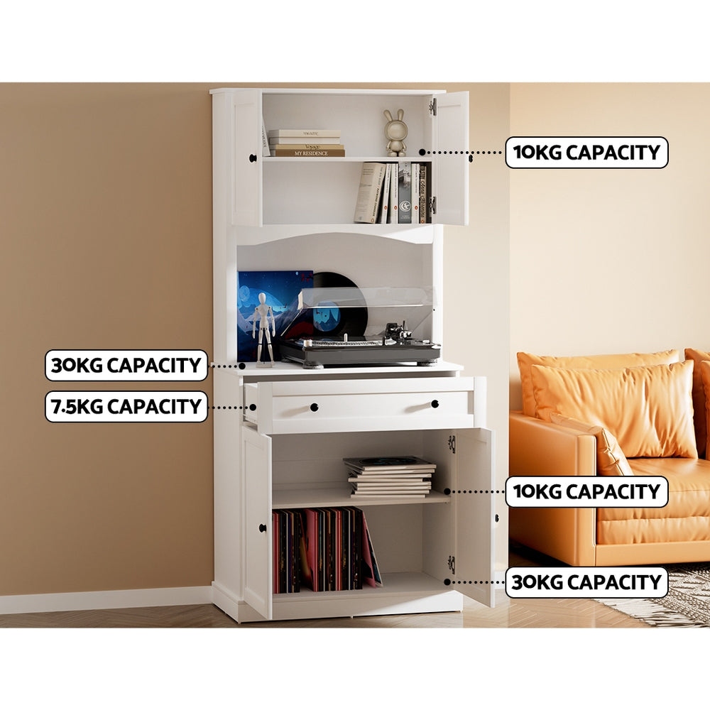 Artiss Buffet Sideboard Cabinet Cupboard Pantry Storage Shelves Hutch White 7