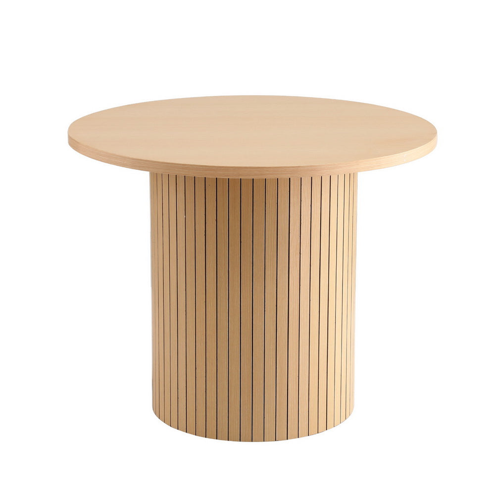 Artiss Coffee Table Round Fluted 7