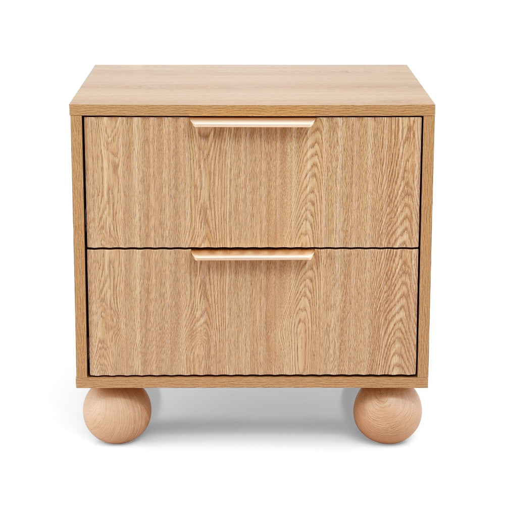 Artiss Rattan Bedside Table 2 Drawers Pine 4