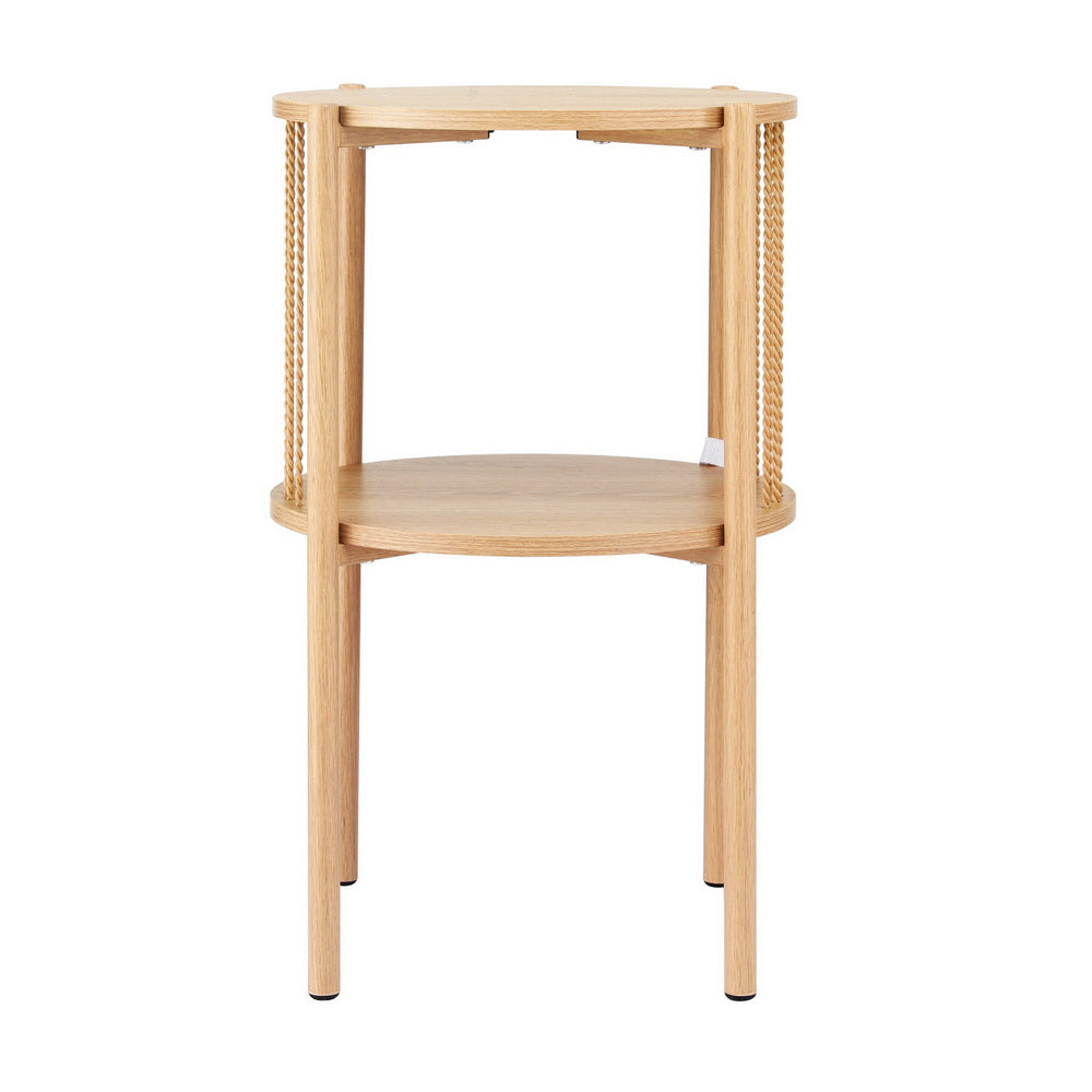 Artiss Coffee Table 2-Tier Round Wood 3