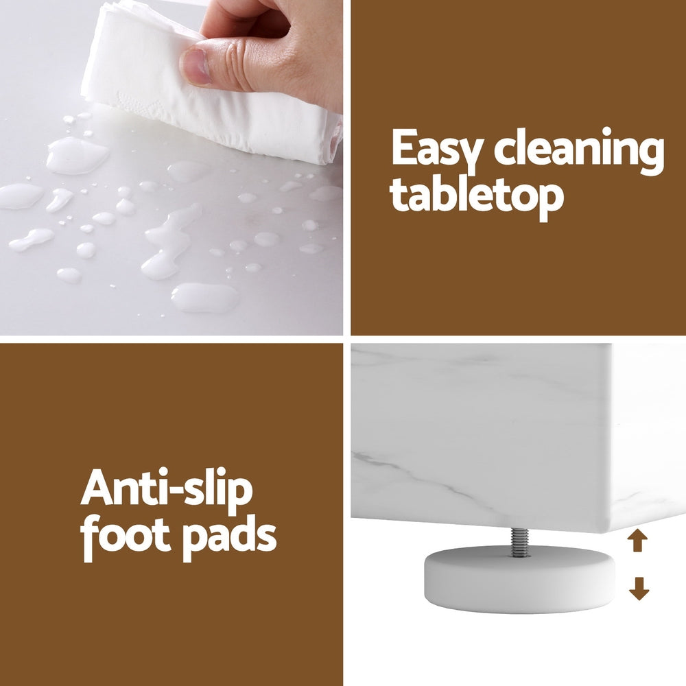 Artiss Console Table Marble Effect White&Gold 7