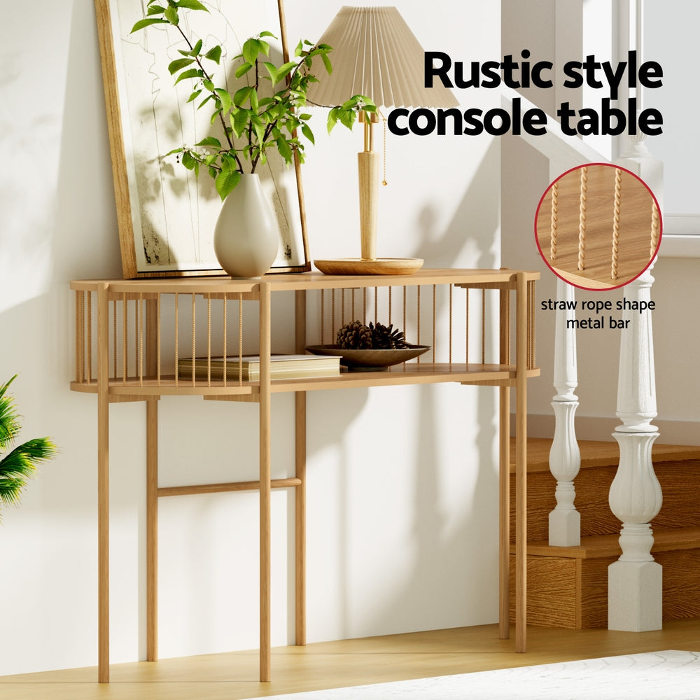 Artiss Console Table 124CM Pine 4