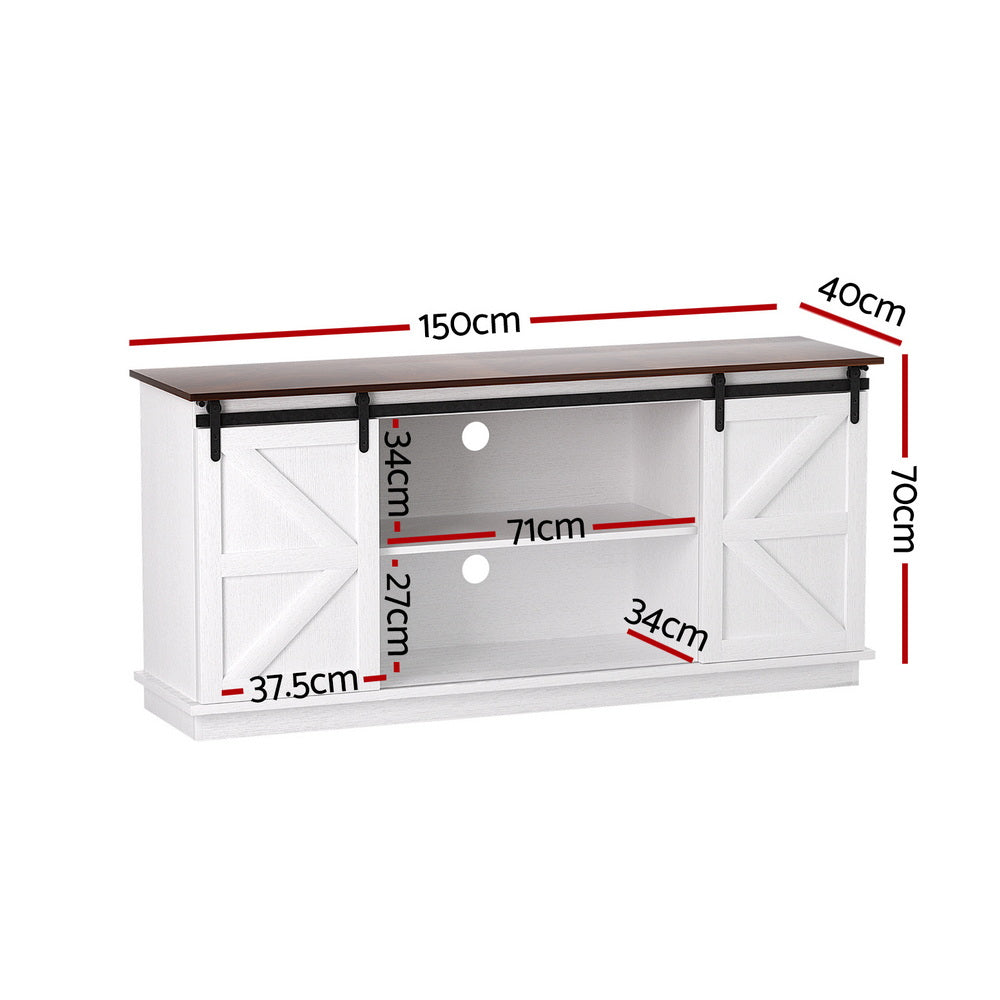 Artiss Buffet Sideboard Storage Cabinet Kitchen Cupboard Sliding Doors White 3