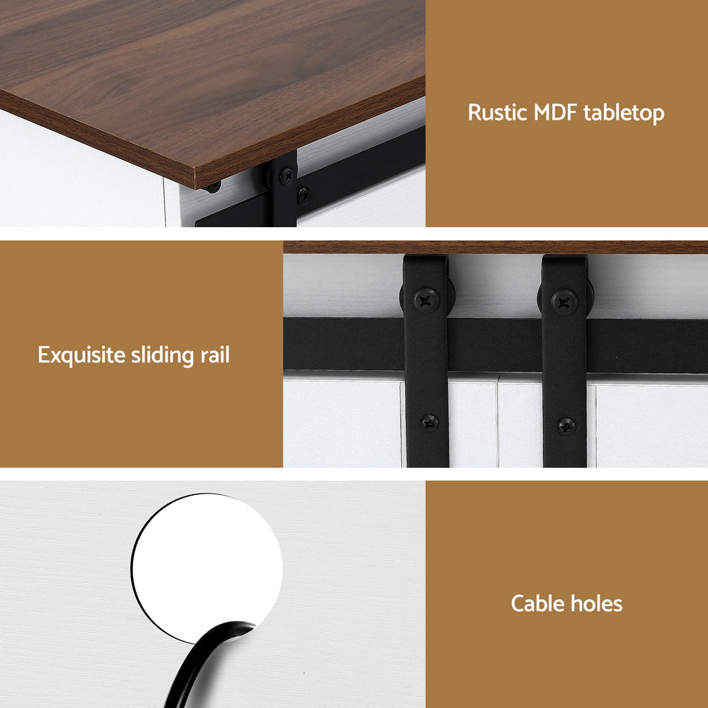 Artiss Buffet Sideboard Storage Cabinet Kitchen Cupboard Sliding Doors White 6