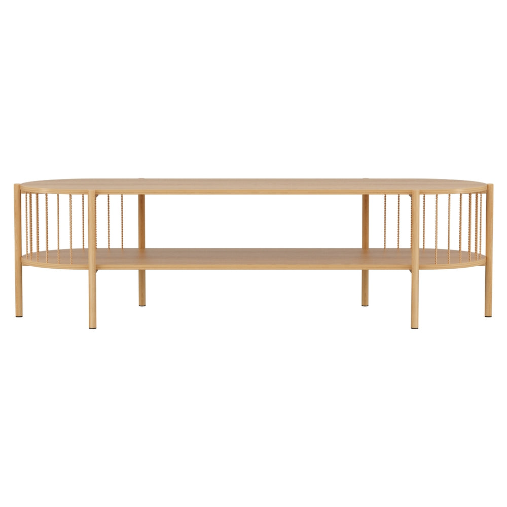 Artiss TV Unit Entertainment Unit Storage Shelf 148cm Pine 5