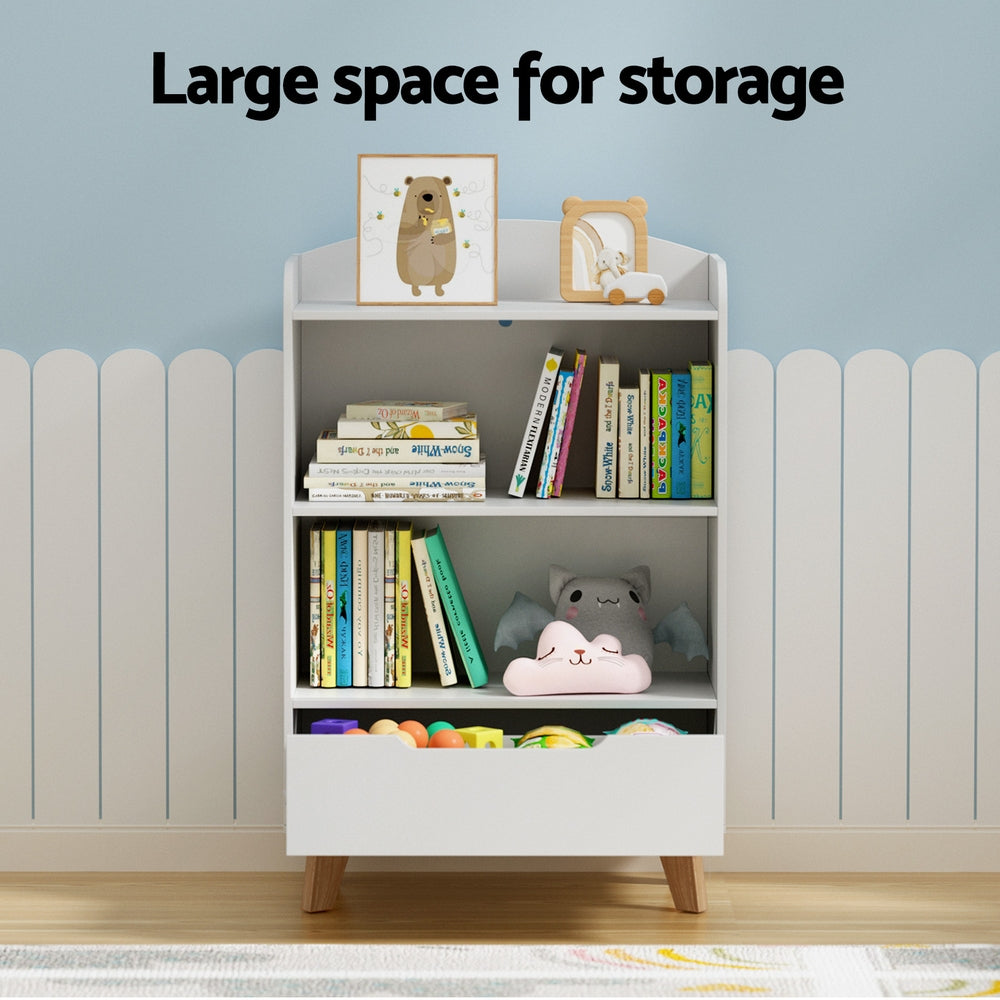 Keezi Kids Bookshelf 3 Tiers Storage Children Bookcase Toys Organiser Drawer 7