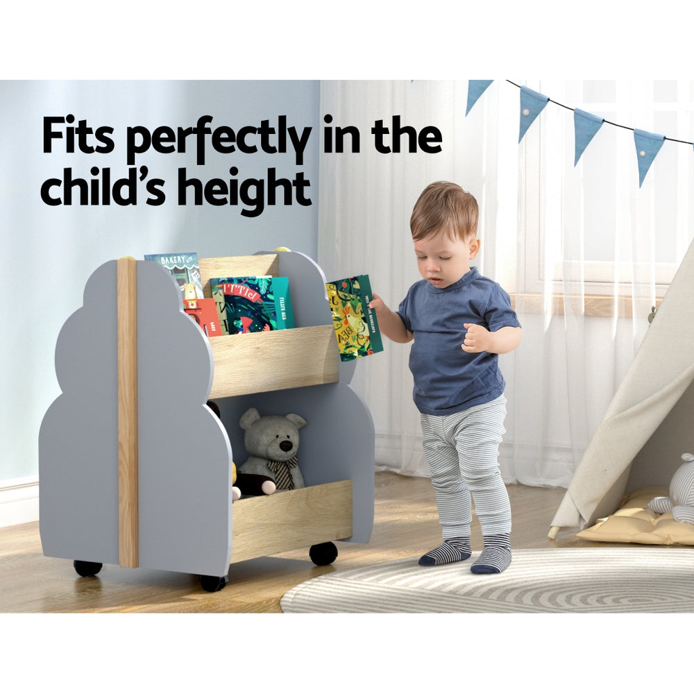 Keezi Kids Toy Box Bookshelf Storage Bookcase Organiser Display Shelf 4