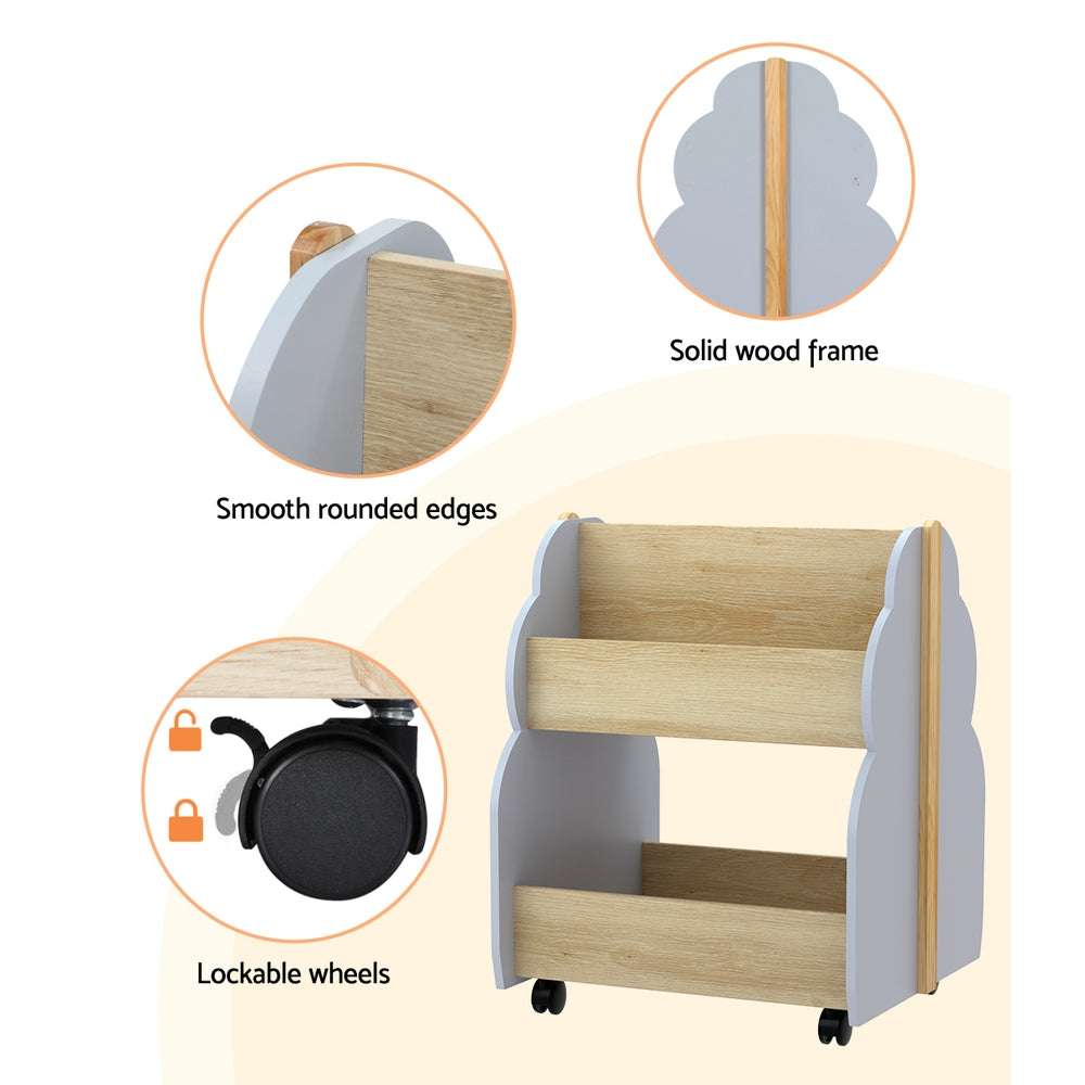 Keezi Kids Toy Box Bookshelf Storage Bookcase Organiser Display Shelf 6