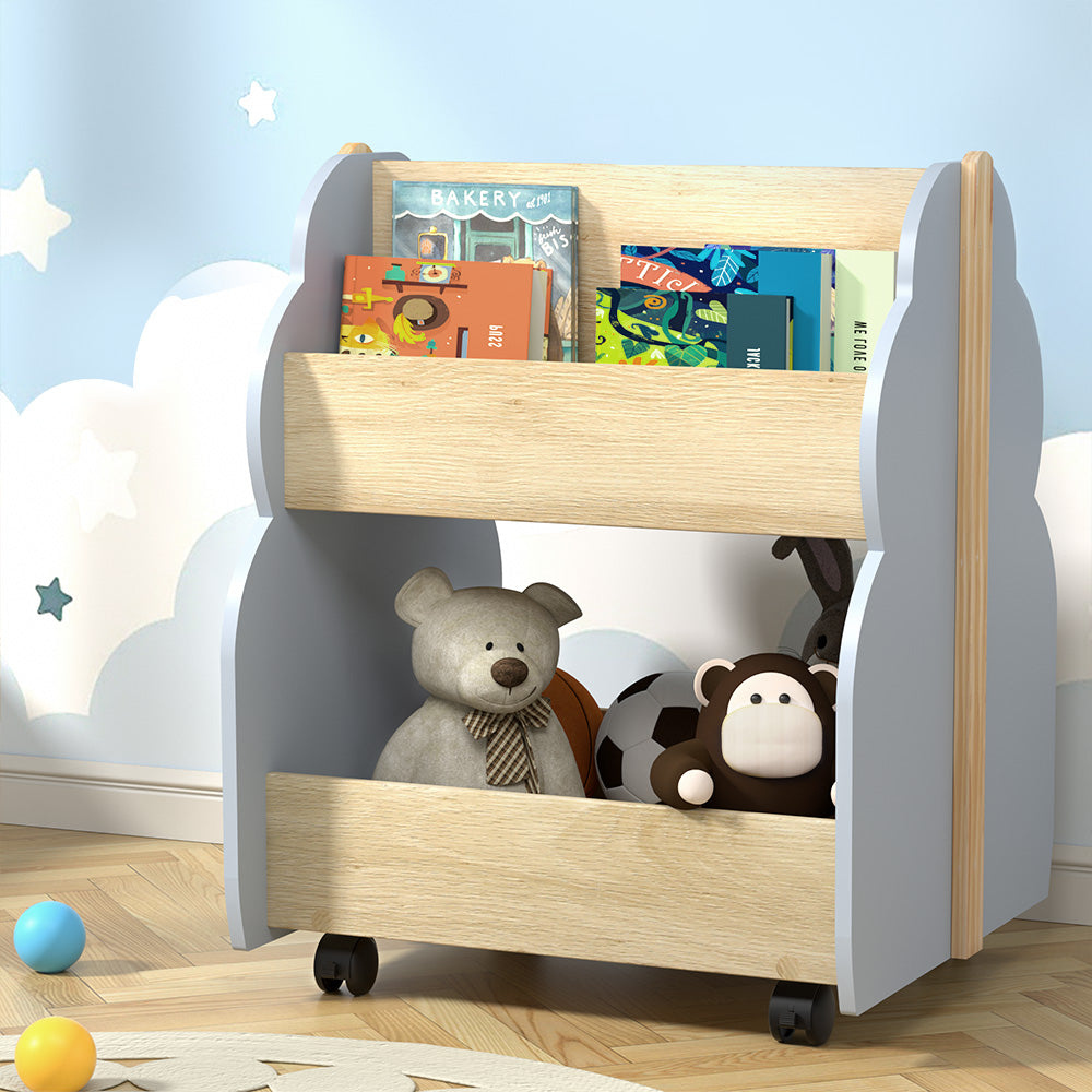 Keezi Kids Toy Box Bookshelf Storage Bookcase Organiser Display Shelf 7