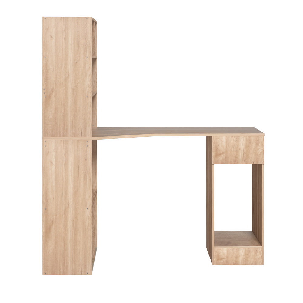 Artiss Computer Desk Bookshelf Drawer Cabinet Oak 120CM 3