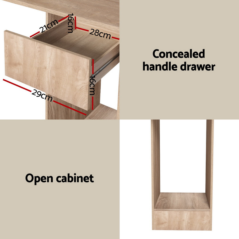 Artiss Computer Desk Bookshelf Drawer Cabinet Oak 120CM 6