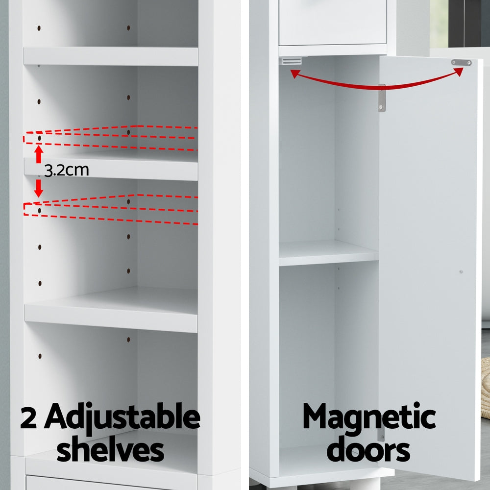 Artiss Bathroom Storage Cabinet 180cm Tall Slim Floor Cupboard Toilet Narrow Linen Tower 6