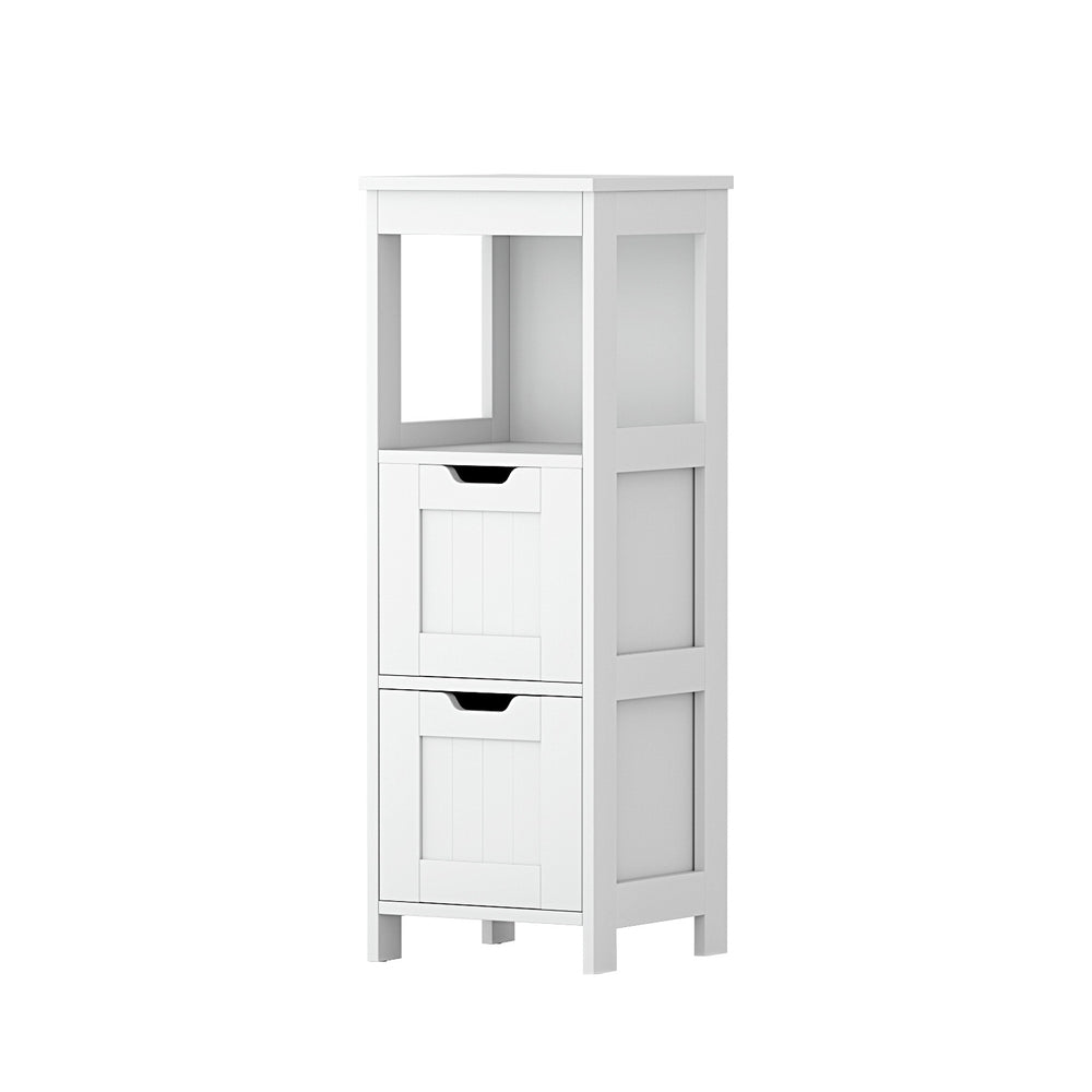 Artiss Bathroom Storage Cabinet 89cm Floor Toilet Drawer Bedroom Organizer Standing White 3