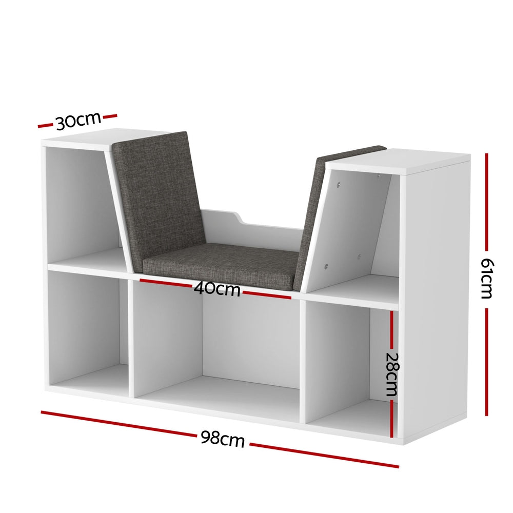 Keezi Kids Bookshelf Bookcase Toys Box Shelves Storage Cabinet Container Children Organiser 4