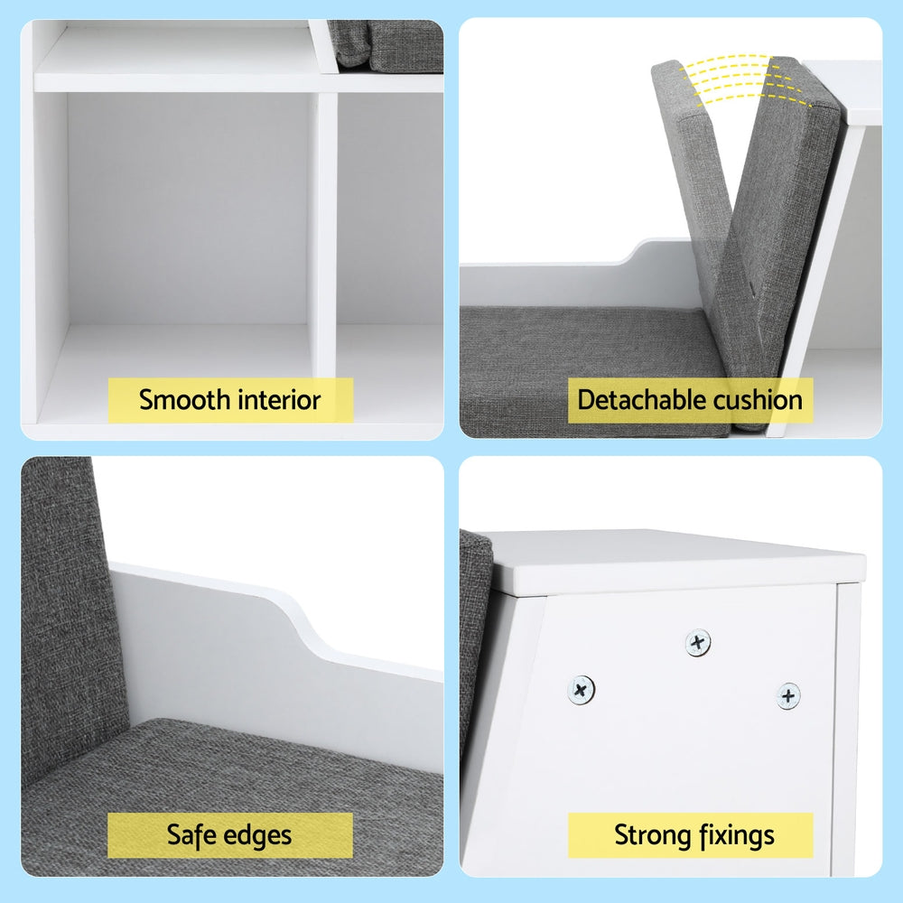 Keezi Kids Bookshelf Bookcase Toys Box Shelves Storage Cabinet Container Children Organiser 6