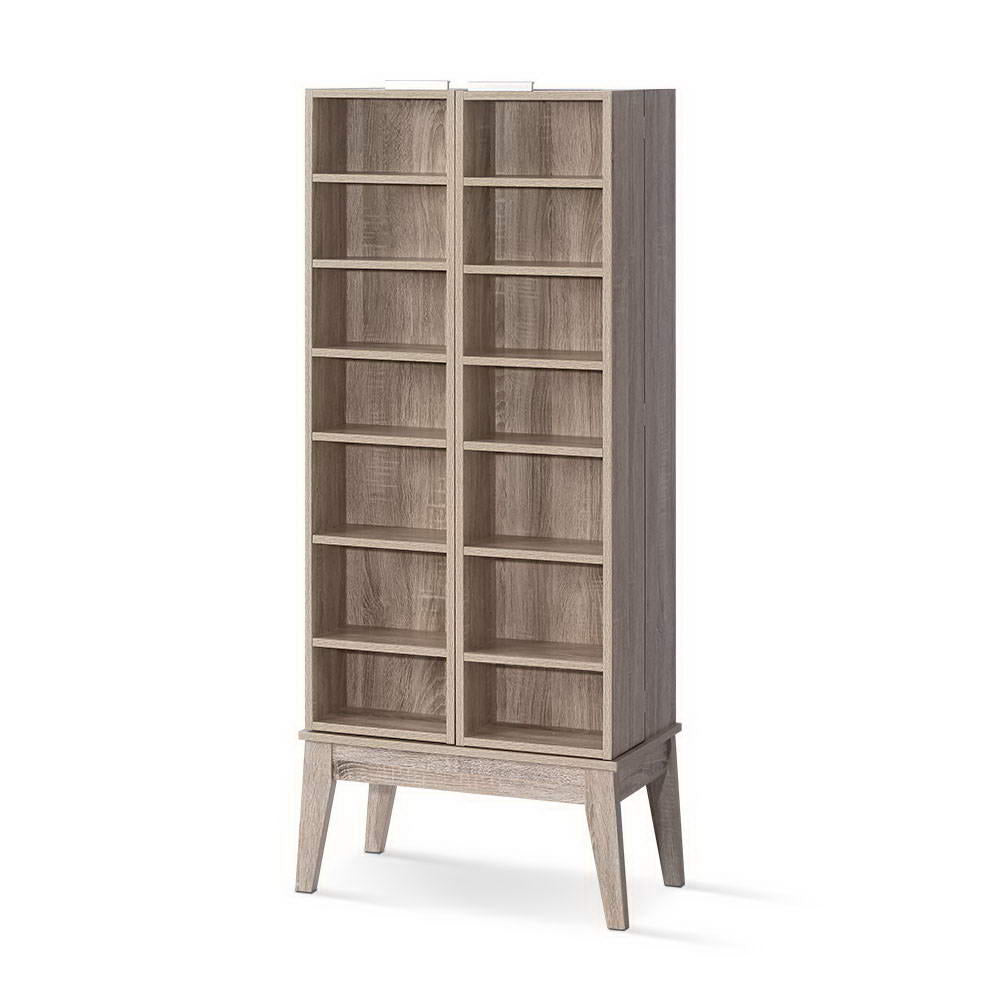 Artiss Bookshelf CD Storage Rack - BERG Oak 3