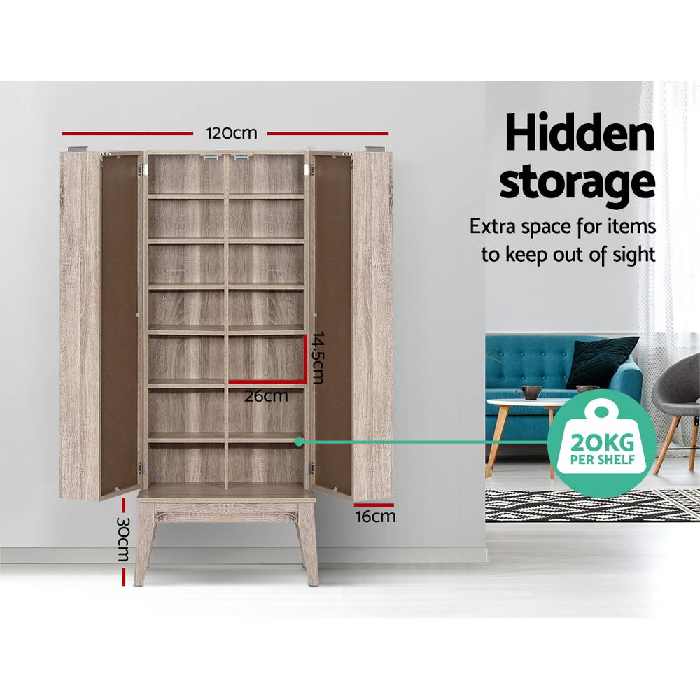 Artiss Bookshelf CD Storage Rack - BERG Oak 7