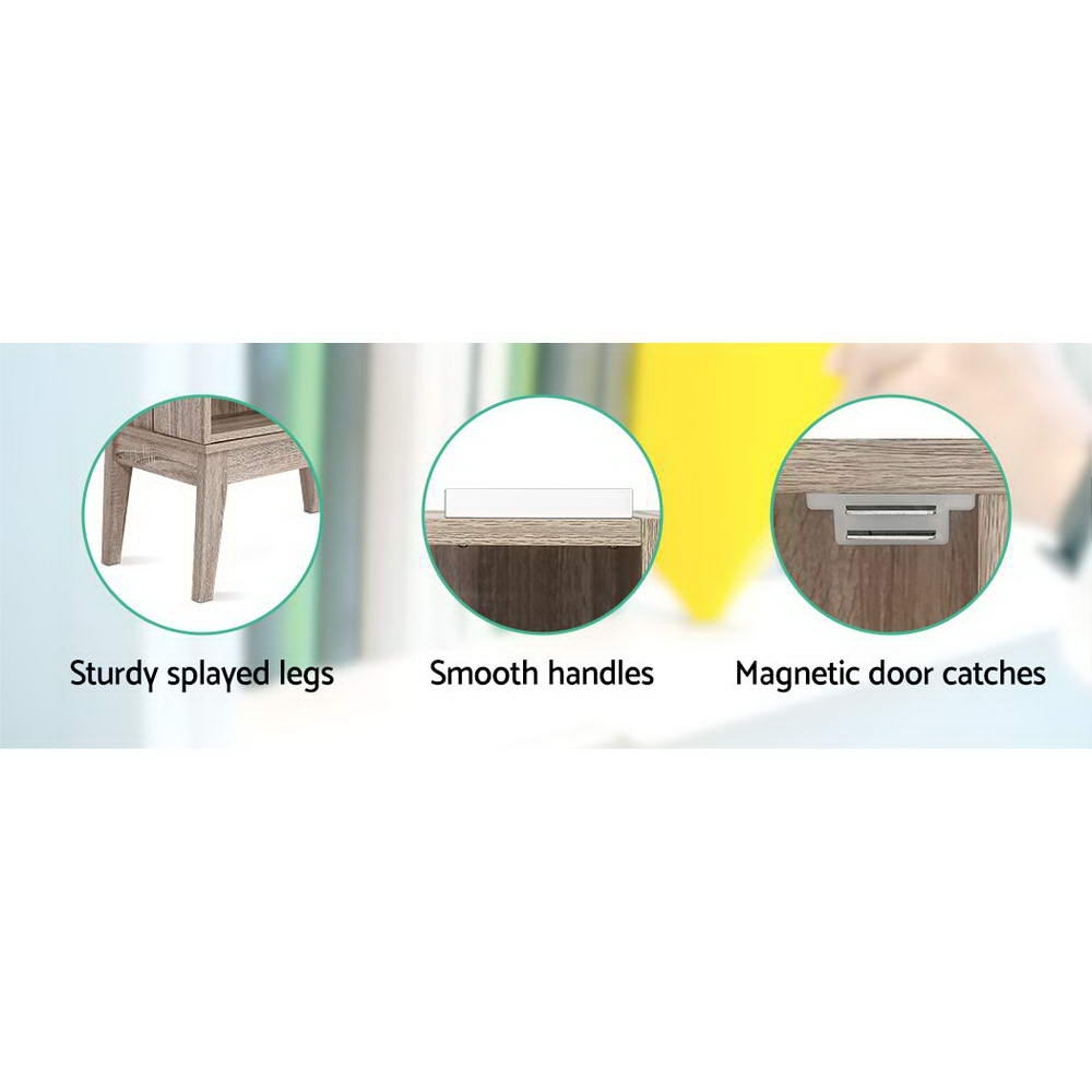 Artiss Bookshelf CD Storage Rack - BERG Oak 8