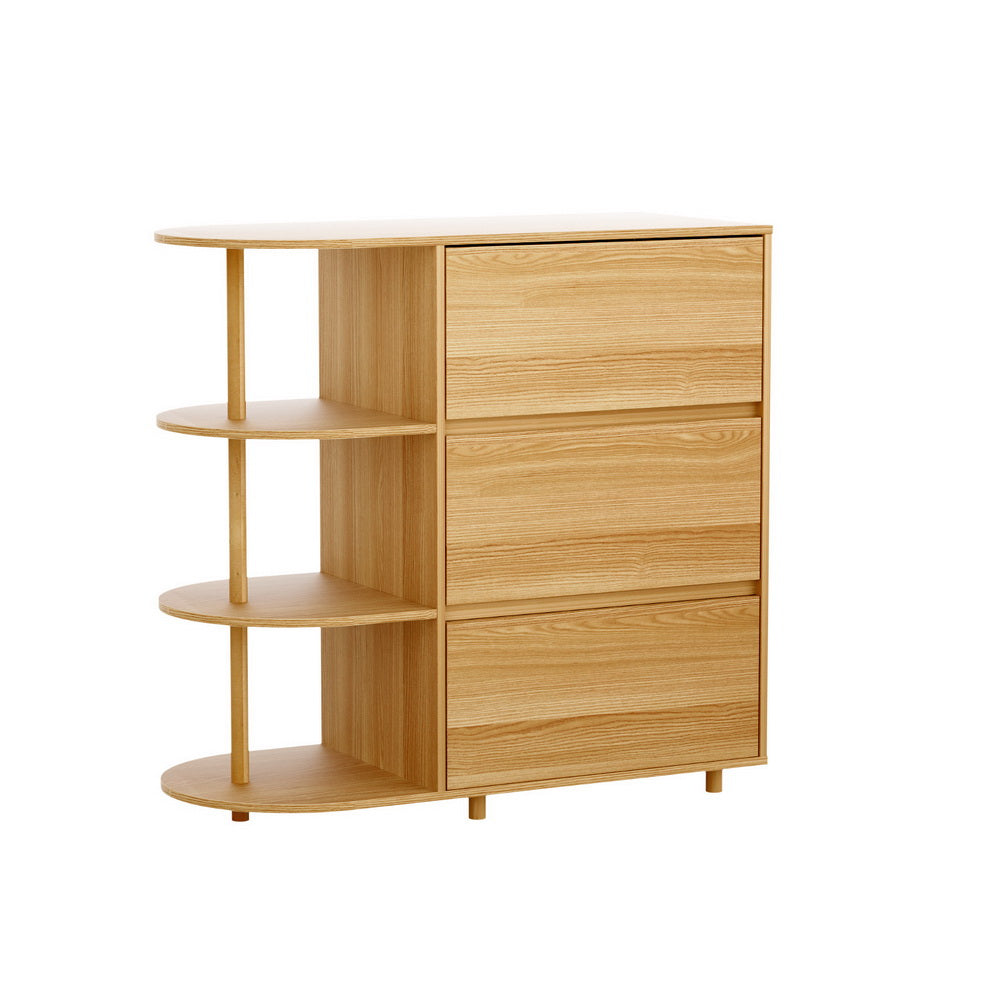 Artiss Chest of 3 Drawers Storage Cabinet 3 Shelves Pine 3