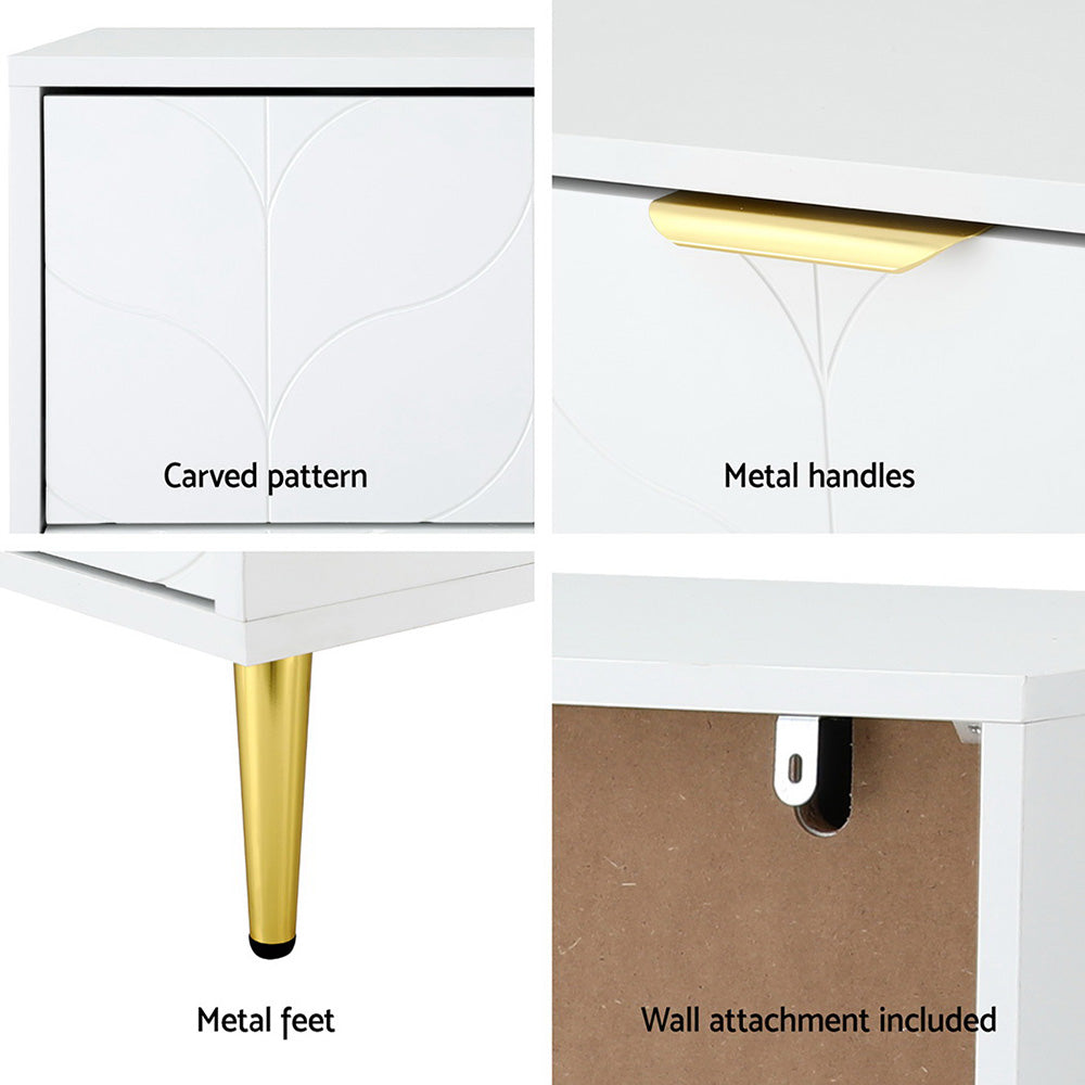 Artiss 3 Chest of Drawers Lowboy Cabinet White 7