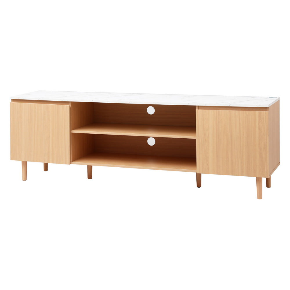 Artiss TV Cabinet Entertainment Unit Stand 180CM Pine White 3